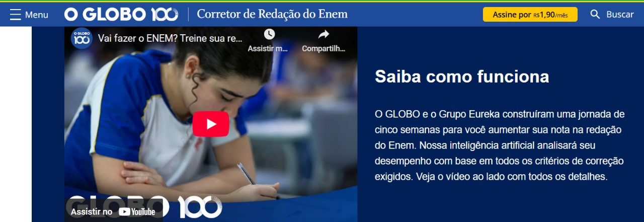 Nova plataforma permite treinar redações para o Enem com correção por IA